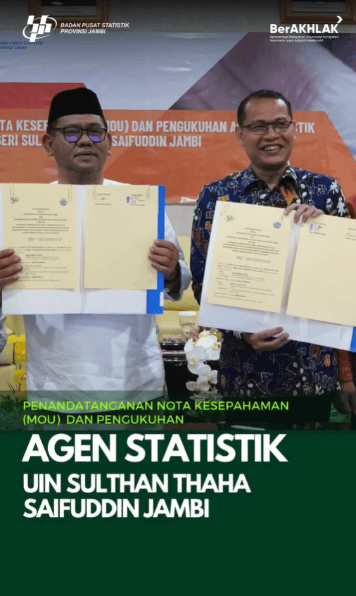 Penandatanganan Nota Kesepahaman dan Pengukuhan Agen Statistik UIN STS Jambi