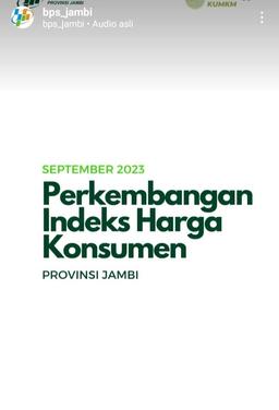 Perkembangan Indeks Harga Konsumen September 2023