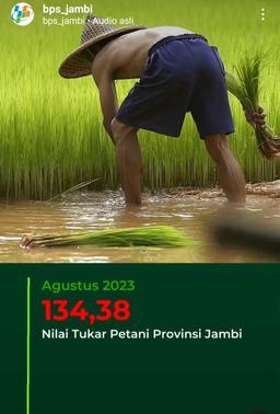 Perkembangan Nilai Tukar Petani Agustus 2023